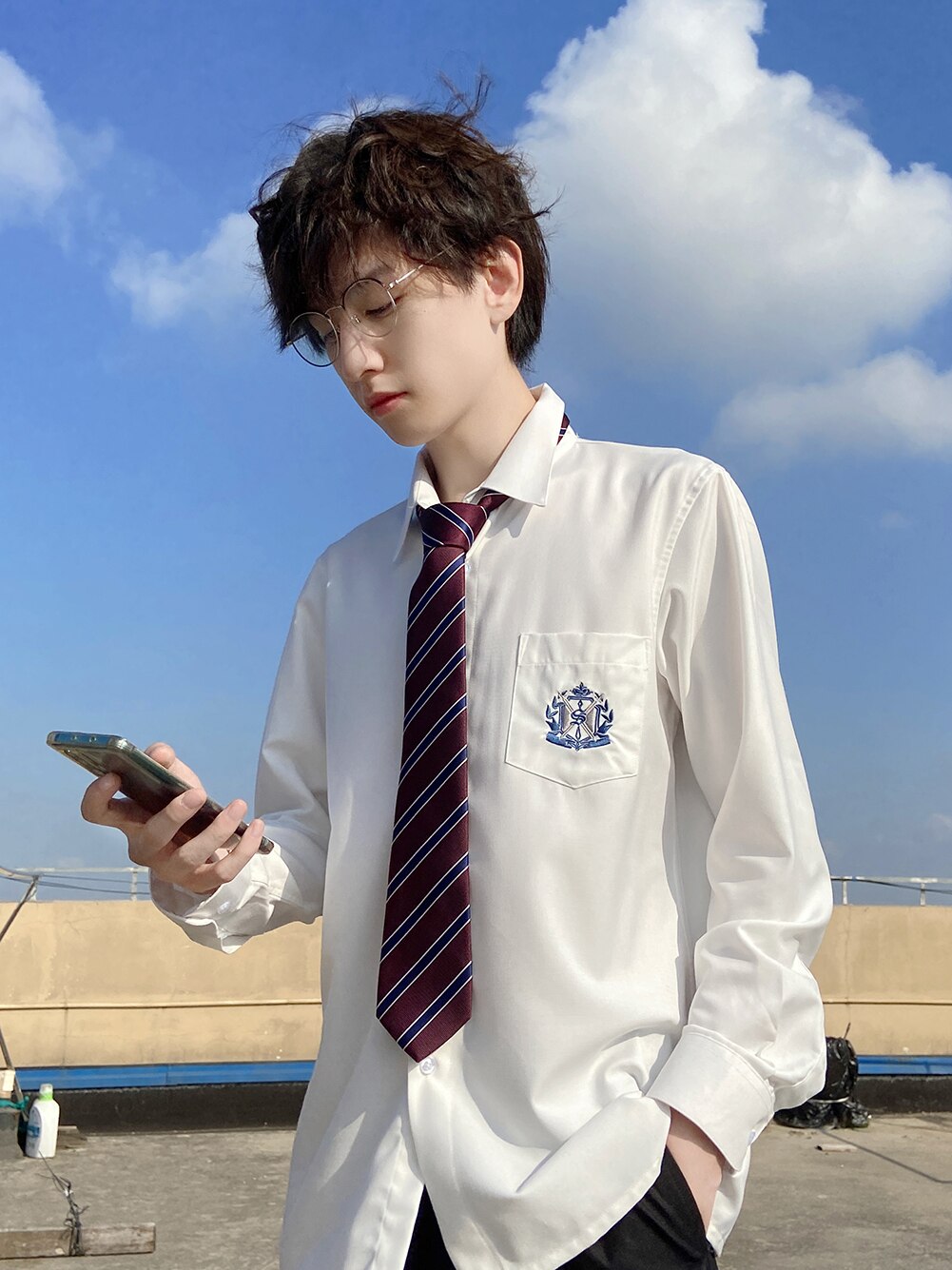 VEEKTIE Necktie Japanese JK/DK Style Striped School Uniform Ribbons Bow Tie for Boys Girls JK DK