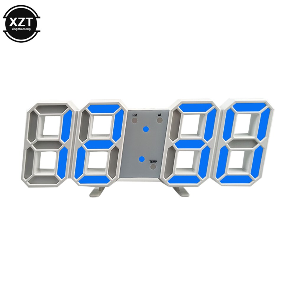 1Pcs LED Digital Alarm Clocks Wall Clocks Hanging Watch Snooze Table Clocks Calendar Thermometer Electronic Clock Digital Clocks