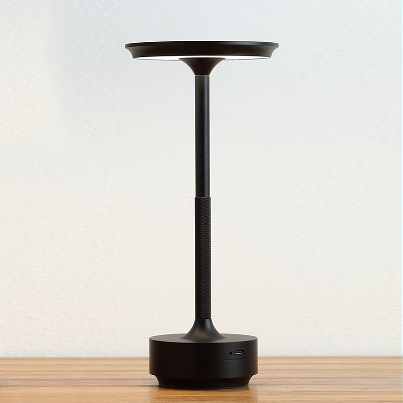 Lámpara decorativa Simple de aleación de aluminio, luz LED nocturna, atmósfera regulable infinita, lámpara de escritorio táctil recargable portátil Retro: Verde / Negro