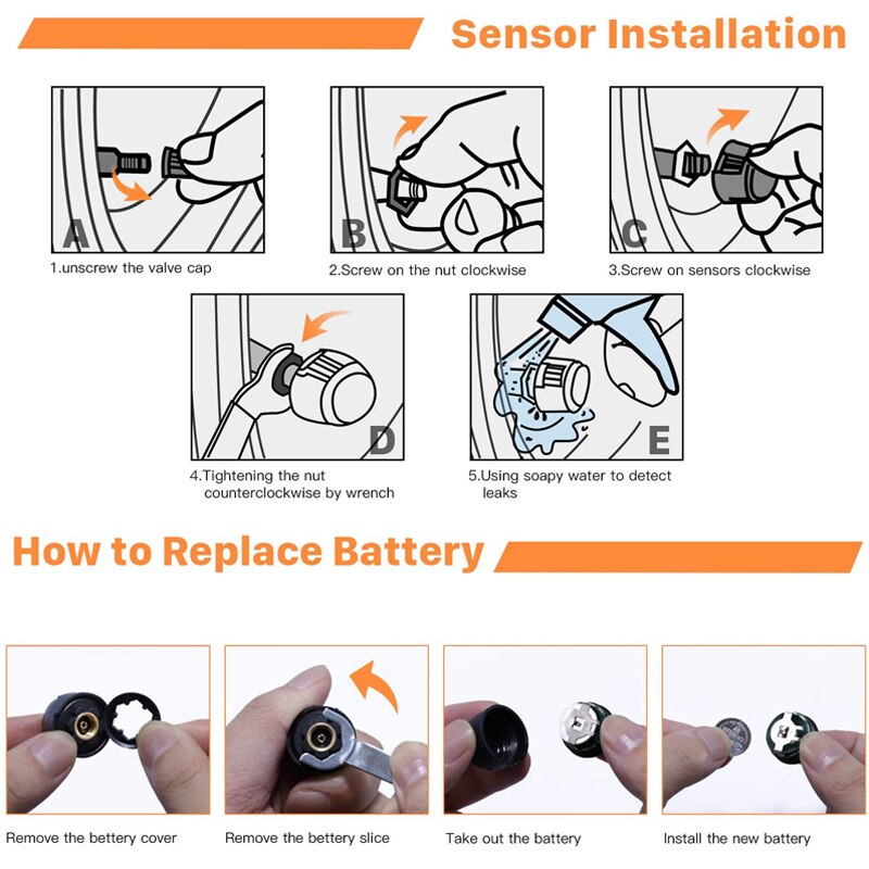 Draadloze slimme bandenmonitor op zonne-energie, tpms-bandenspanningscontrolesysteem op zonne-energie met 4 externe sensoren, ,6 alarmmodi