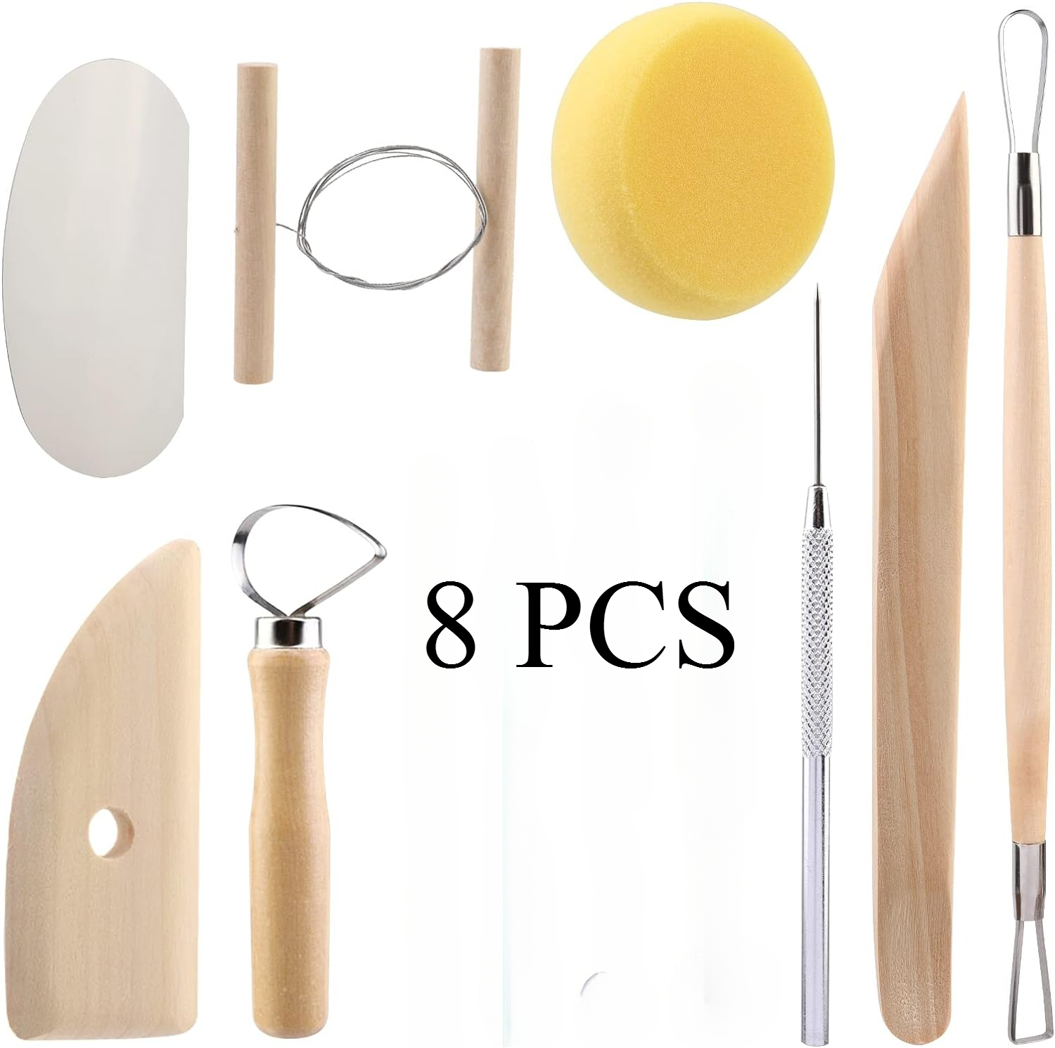 Pottery Tools For Sculpting Wax Carving Ceramic Polymer Clay Cutter Modeling Making Ceramic Set Shape Smoothing Wood Knife Klin: MAROON