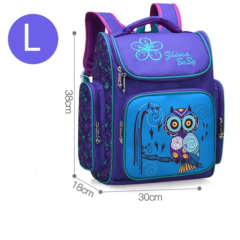 School Bags For Girls Cute Cartoon Children's Backpack Orthopedic Schoolbag Big Capacity School Backpack School Girl Bag: purple-large