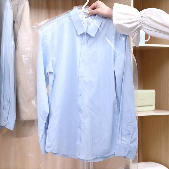 10 Stks/partij Plastic Transparante Stofkap Kledingstuk Van Kleren Opknoping Pocket Opbergtas Garderobe Opknoping Kleding: Default Title