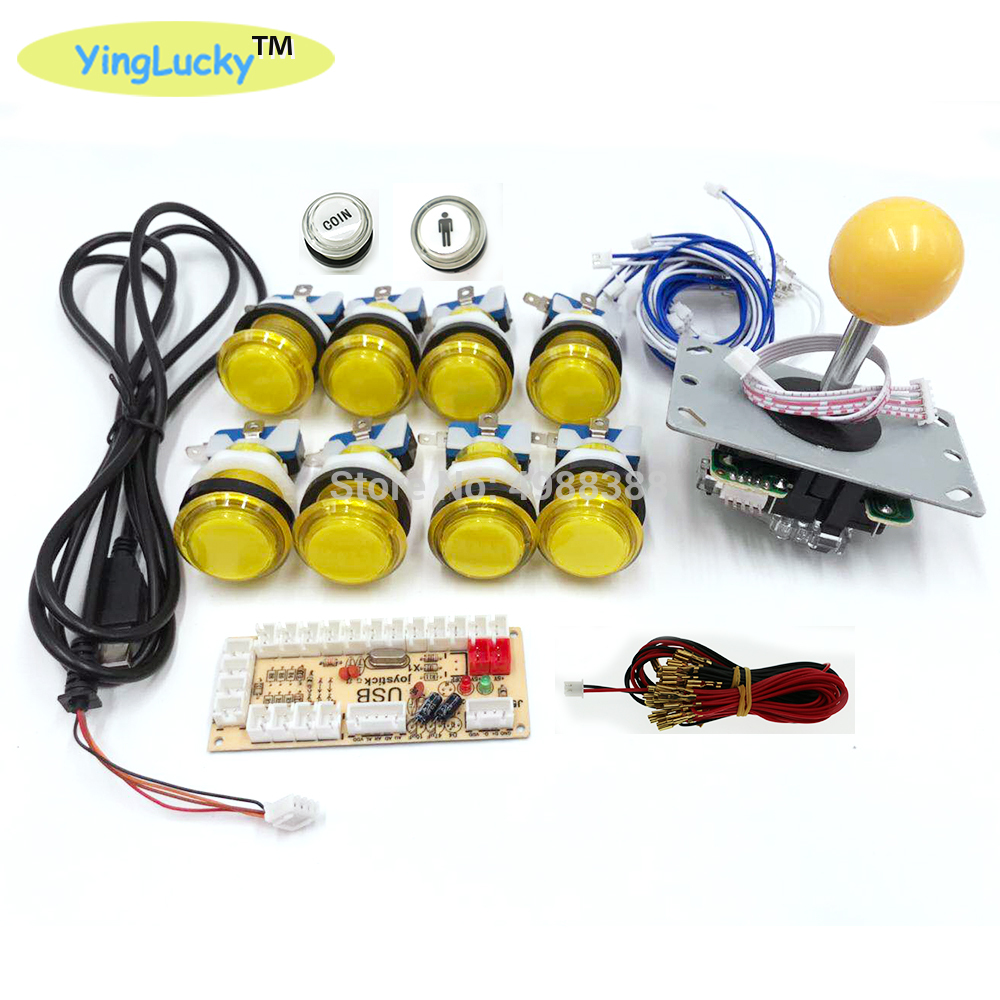 Joystick de atraso zero arcada kit diy led botão + joystick + usb codificador chicote de fios controlador usb para arcade mame jogo arcade