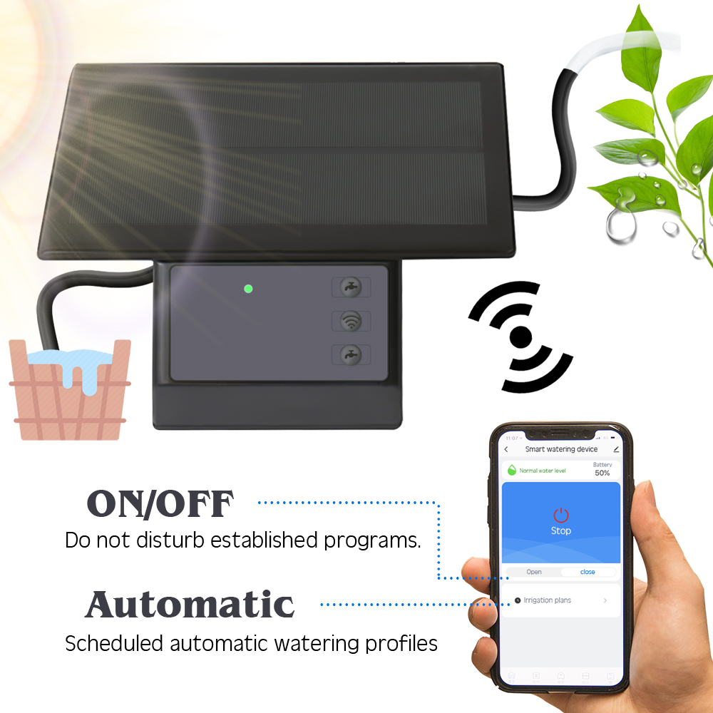 Tuya-compatibilidad con Wifi, temporizador de energía Solar, sistema de riego por goteo inteligente, Kit de riego con Control remoto para maceta de plantas de jardín y balcón