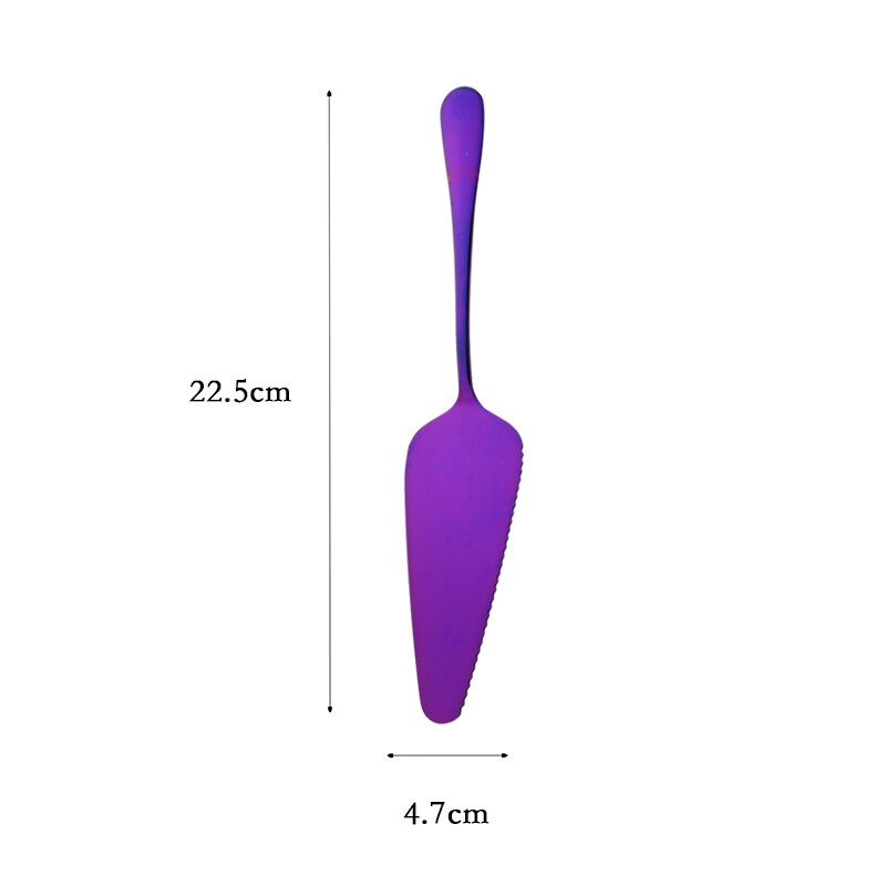 Purple Stainless Steel Dinnerware Set Soup Spoon Colander Spoon Service Spoon Salad Fork Cake Spatula Set Baking Accessories: 1Pc Cake Spatula