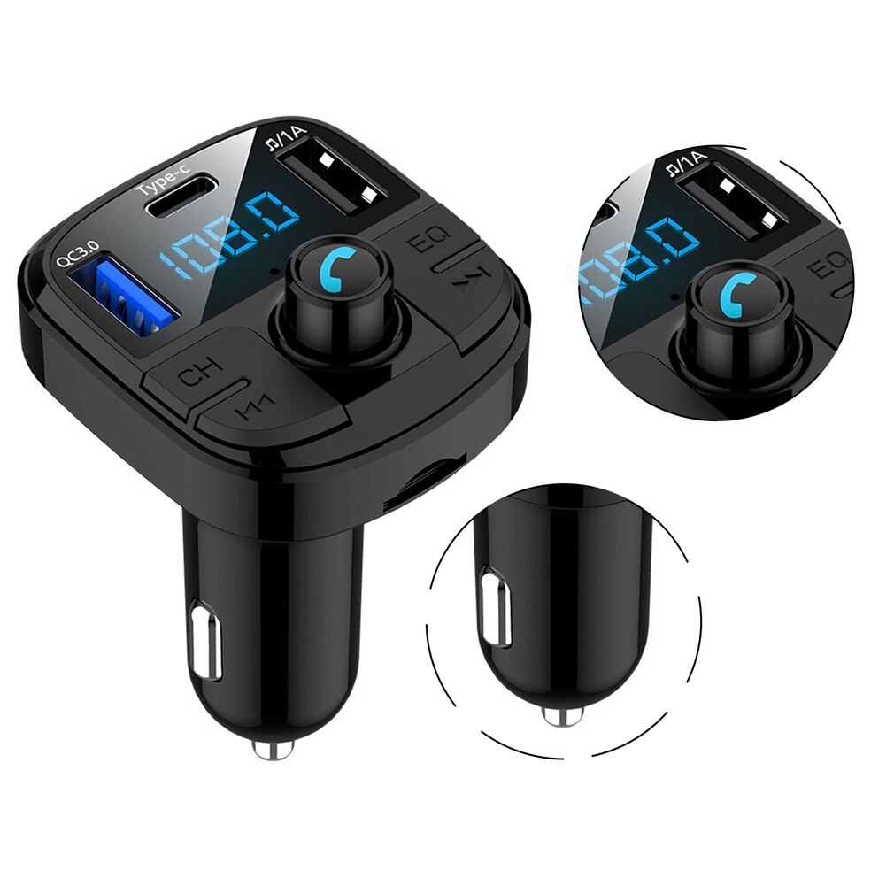 Multifunctional Car Mp3 Player Wireless Hands-free FM Transmitter MP3 Player FM Radio Adapter Charger Dual USB Output
