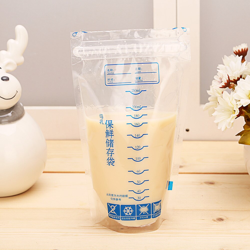 10 stk 250ml mælke fryseposer modermælk babymad opbevaring modermælk opbevaringspose bpa gratis baby sikre fodringsposer fodring