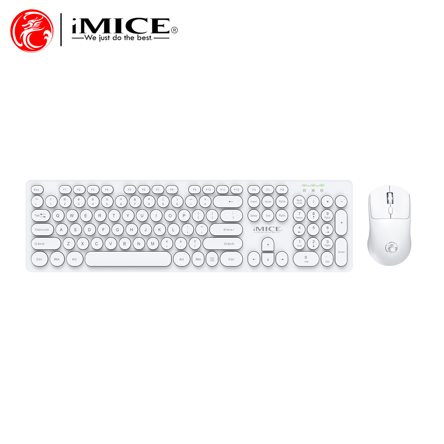 2.4G Wireless Keyboard Mouse Set 104Key Standard Keyboard Mouse Kit Keyboard For Laptop PC For iPad For Macbook Android keyboard: WHITE