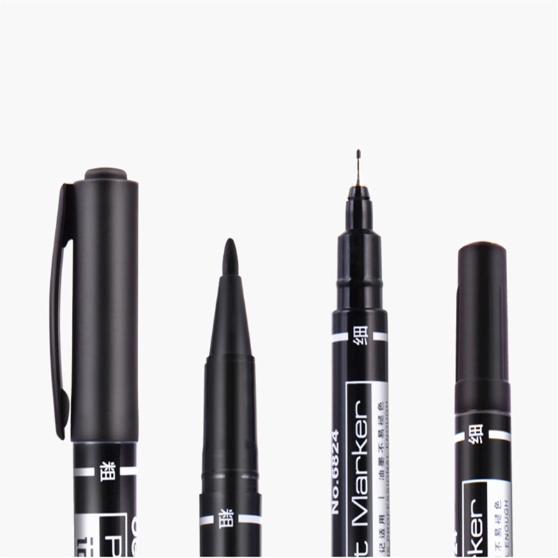 Rotulador permanente de tinta resistente al agua, Punta doble de 0,5/1,0mm, suministros de oficina y escuela para estudiantes, bolígrafo de pintura artística