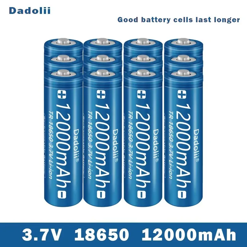 Lithium ion rechargeable battery for flashlight, 18650 V rechargeable battery, 3.718650 mAh capacity, 12000: Orange