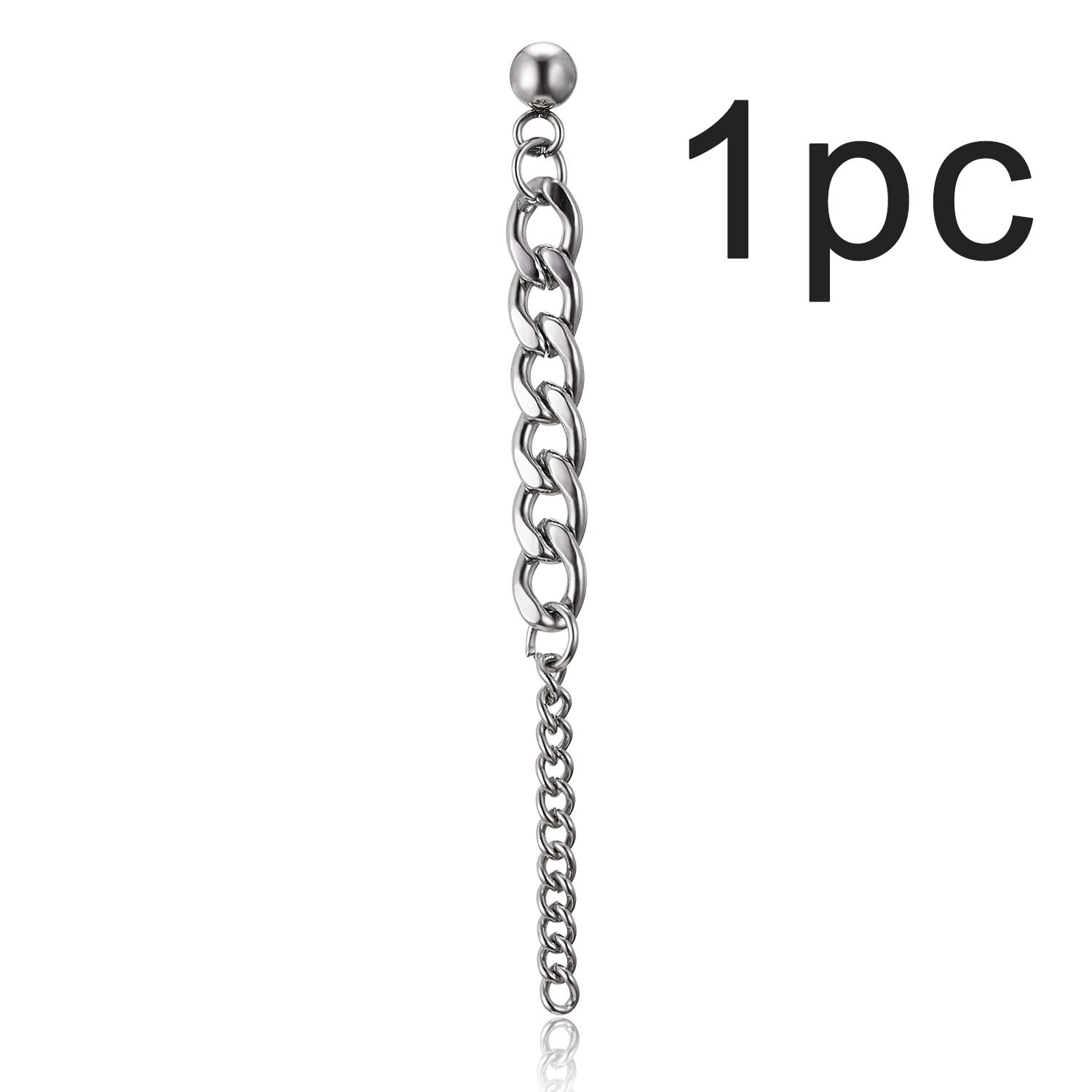 Punk Zilver Kleur Rvs Veer Kruis Oorbellen Voor Mannen Vrouwen Gothic Straat Lange Ketting Oorbellen Mannen Rock Sieraden: 5