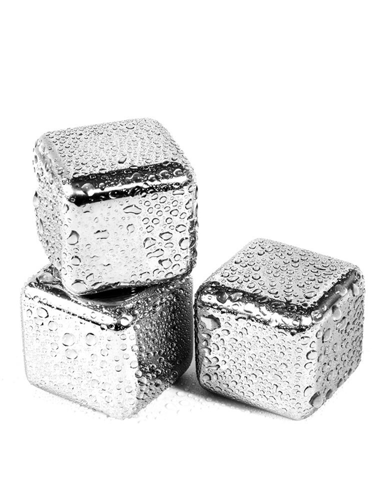 Cubos de hielo de acero inoxidable, piedras enfriadoras reutilizables para vino whisky, mantienen su bebida fría durante más tiempo, paso de prueba SGS