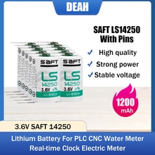 10Pcs 3.6V Saft LS14250 14250 1/2AA Li-Ion Batterij Met Pinnen Voor Plc Cnc Machine Tools Touch screen Gas Meter Lithium Batteria