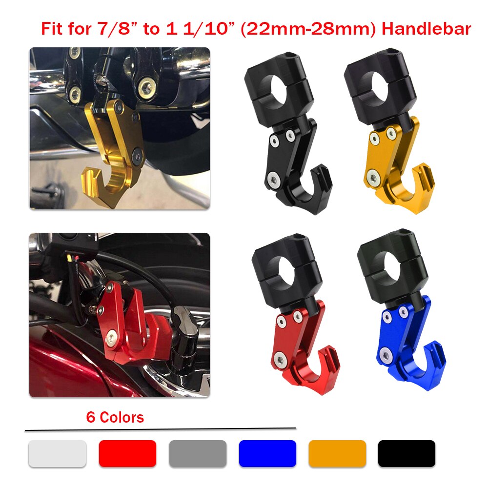 Accesorios de la motocicleta portaequipajes estilo moto manillar CNC gancho de conveniencia de soporte para 7/8 “22mm 28mm manejar bares