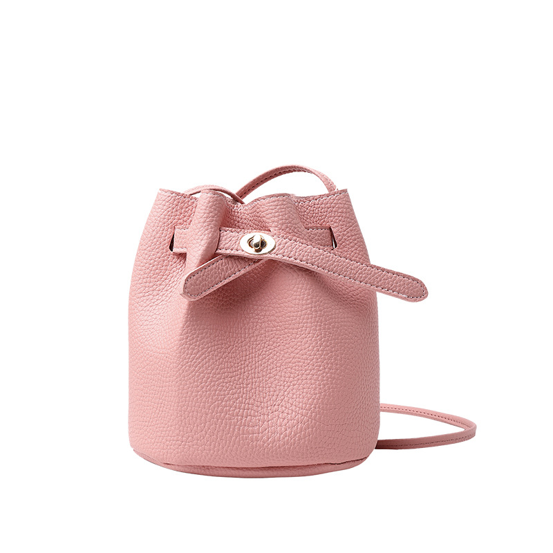 neue Litschi aufbringen Frauen Eimer Tasche Jahrgang Umhängetasche retro Schulter Tasche Einfache Umhängetasche Tote: Rosa