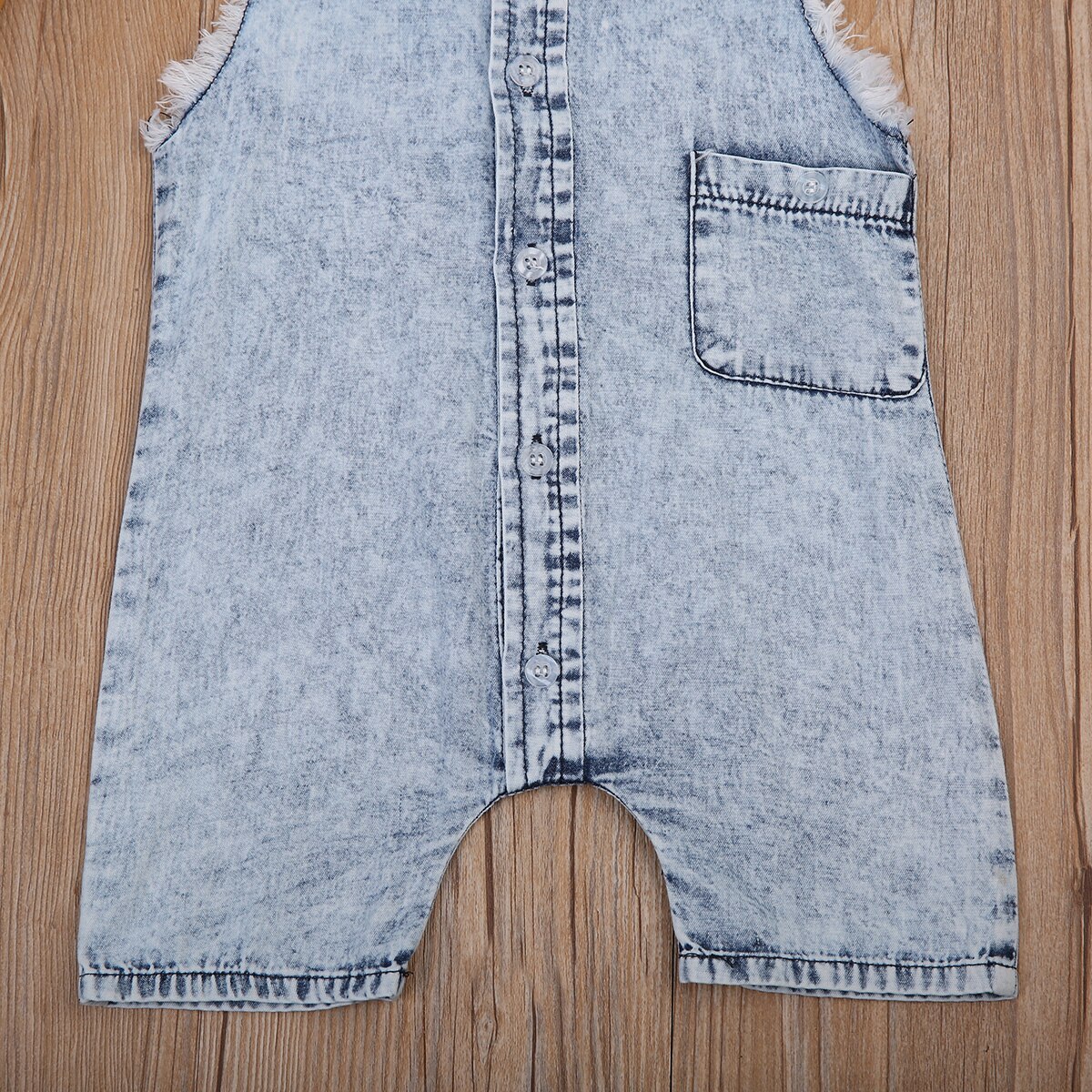 Zomer Baby Jongens Denim Romper Mouwloze Peuter Jumpsuit Turn-Down Kraag Outfit Baby Boy Kleding