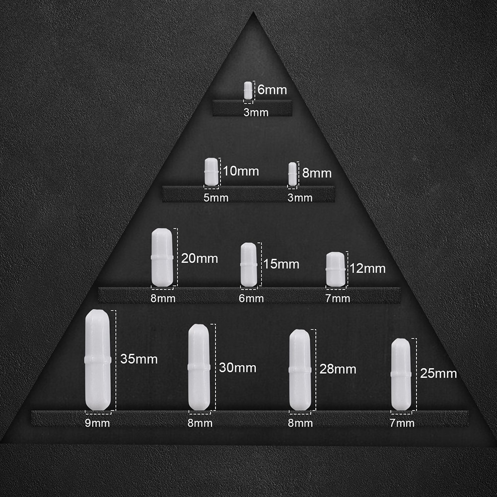 7Pcs/set Magnetic Stirrer Stirring Bar Spinbar Plain Biological Corrosion Resistant Laboratory Mixer Rod Practical Chemical