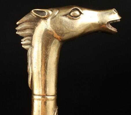 SUIRONG – STATUE de tête de cheval en laiton, superbe COLLECTION VINTAGE, cuivre ancien, vif, poignée de canne, 715 +++