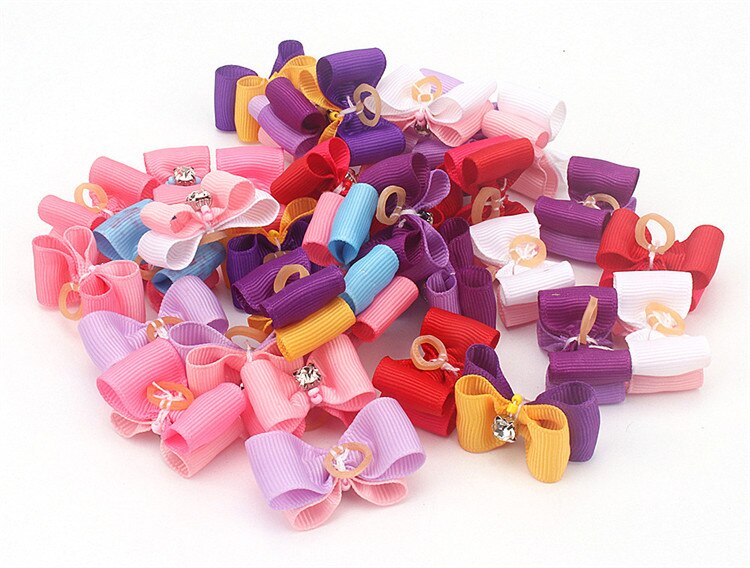 Perros pequeños, arcos accesorios para el pelo, Yorkshire terrier, productos de aseo para mascotas, lazos para el pelo, accesorios para perros: 5 / 10 pieces