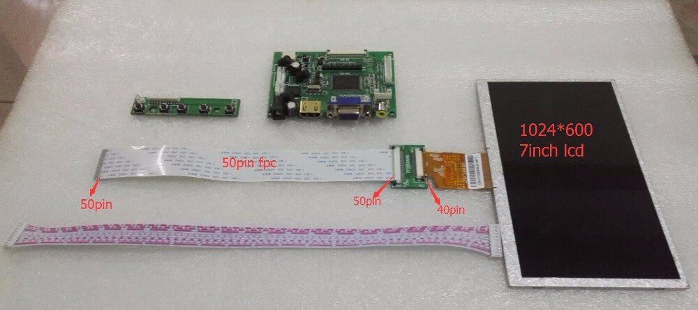 7inch 1024*600 IPS Screen LCD Monitor TFT EJ070NA-01J + 2AV HDMI VGA for Raspberry n.