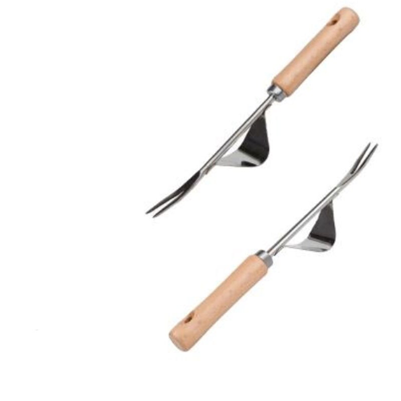 Trädgårdsgaffel trä gaffelhuvud hand ogräsavdragare uteplats handtag park ta bort ogräs spade gårdsplan trimningsverktyg