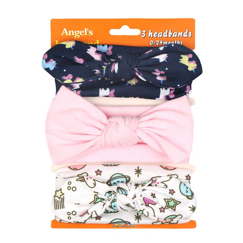 Children's Hair Ornaments Set 61158 Women's Cute Baby Cotton Bow Headband 3 Pairs/pack Red Elastic Headband: 10