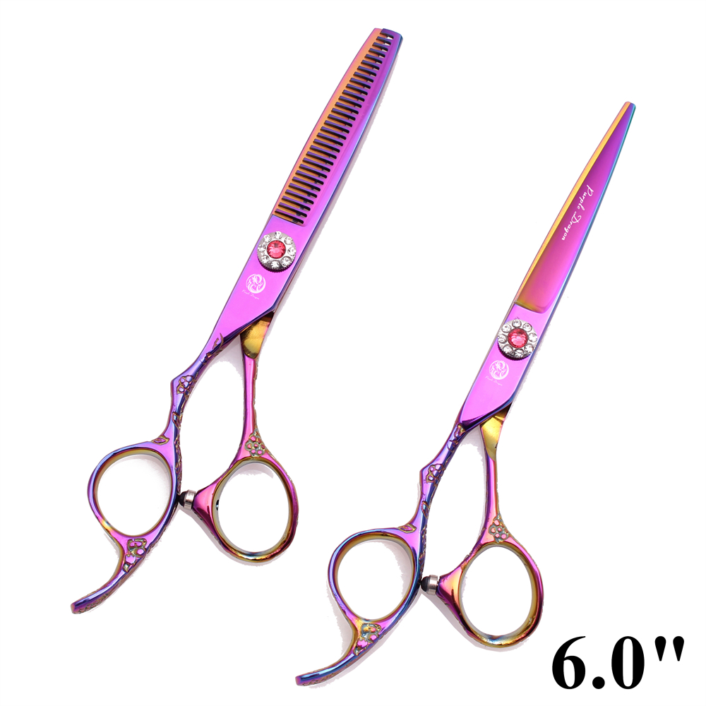 Professionele Kappersschaar Linkerhand Paarse Draak 5.5 "6" Haar Knippen Schaar Dunner Schaar Kapsel Schaar Z8002: Paars