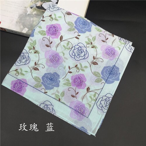 Mouchoir en coton pour femmes, classique, imprimé Floral, , doux, fin, carré, Simple, Style National Chic: 19