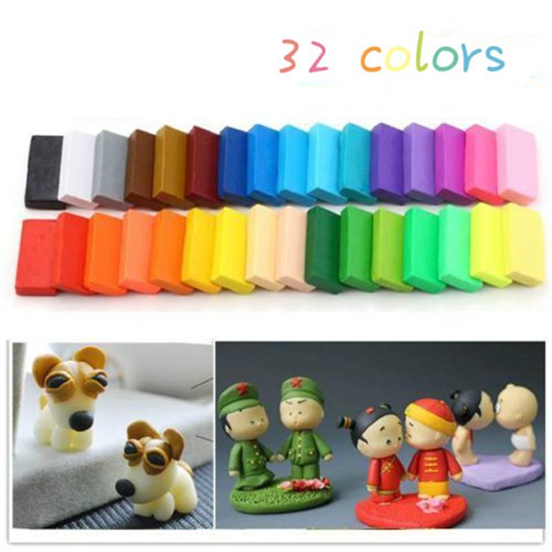 32 Kleuren Diy Oven Bakken Polymer Klei Modeling Moulding Intelligentie Speelgoed Voor Kids Kinderen (Assorti Kleur)
