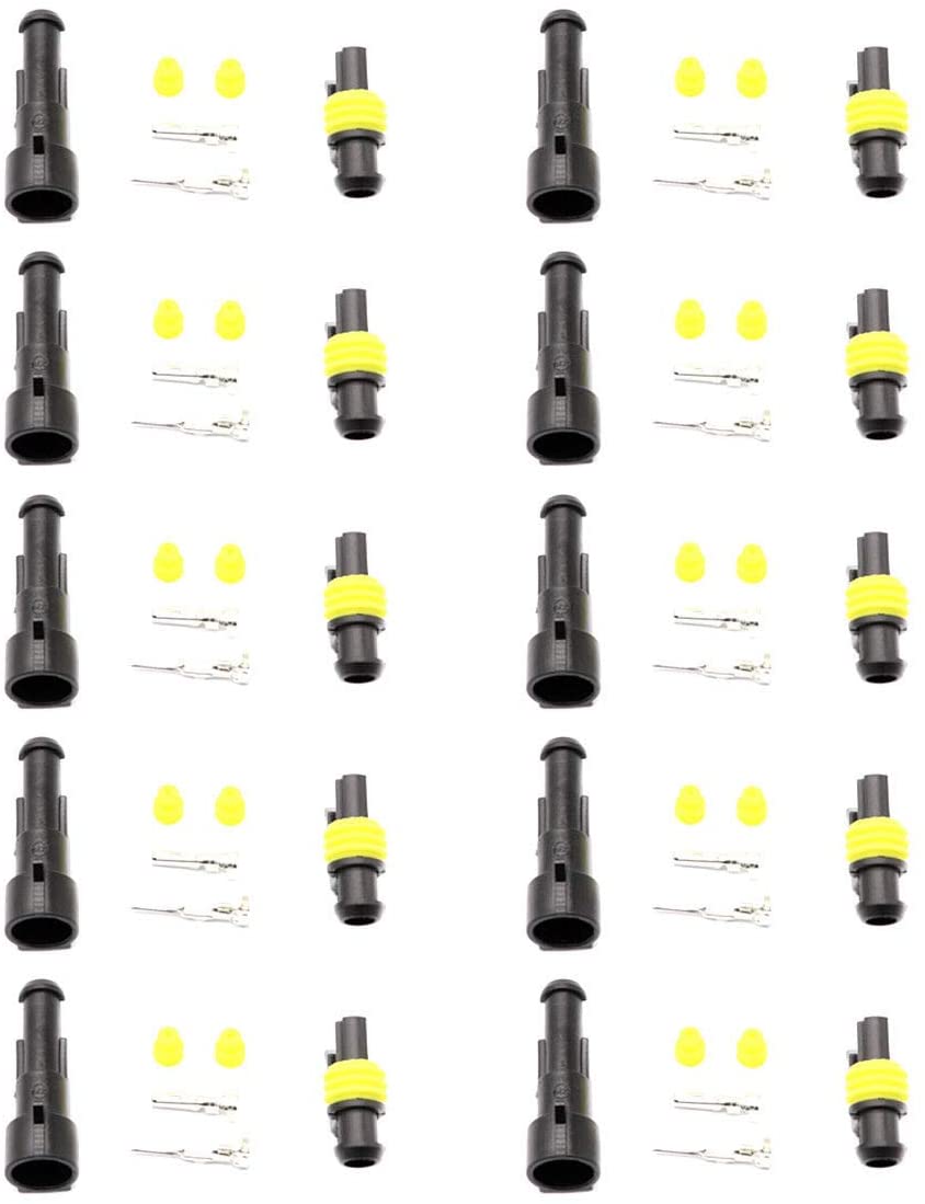 10 Kits 1 Pin Way Car Waterproof Wire Connector Plug Auto Electrical Wire Connectors AWG Terminal
