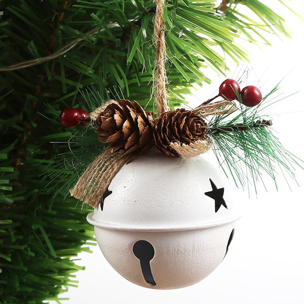 Christmas Bell Iron Xmas Tree Hanging Pendant Jingle Bell Painted Bells Red Green White Home Decoration Christmas Ornament