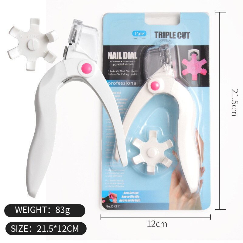 Coupe-ongles en acrylique Triple coupe, avec receveur et cadran de mesure (6 Options de tailles), coupe-ongles