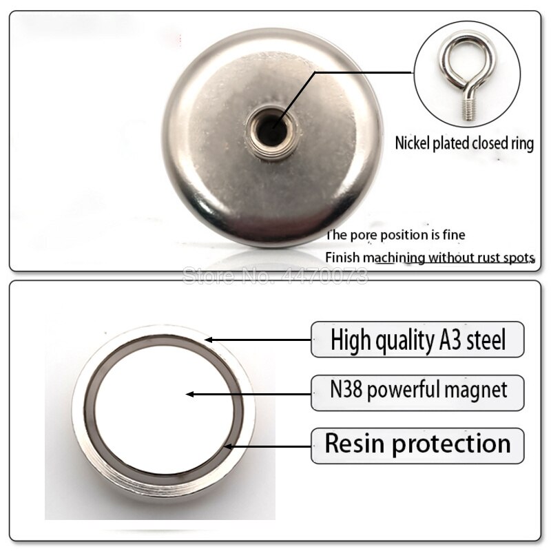 1X Neodymium Magnet Super Strong Powerful Salvage Hook Fishing Magnetic Circular Pot Magnets Imanes Strongest Permanent Deep Sea
