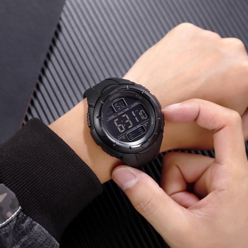 Heren Horloge Skmei Outdoor Sport Digitale Pu Band Led Lezen Waterdichte Elektronische Horloge Week Datum Mannelijke Klok