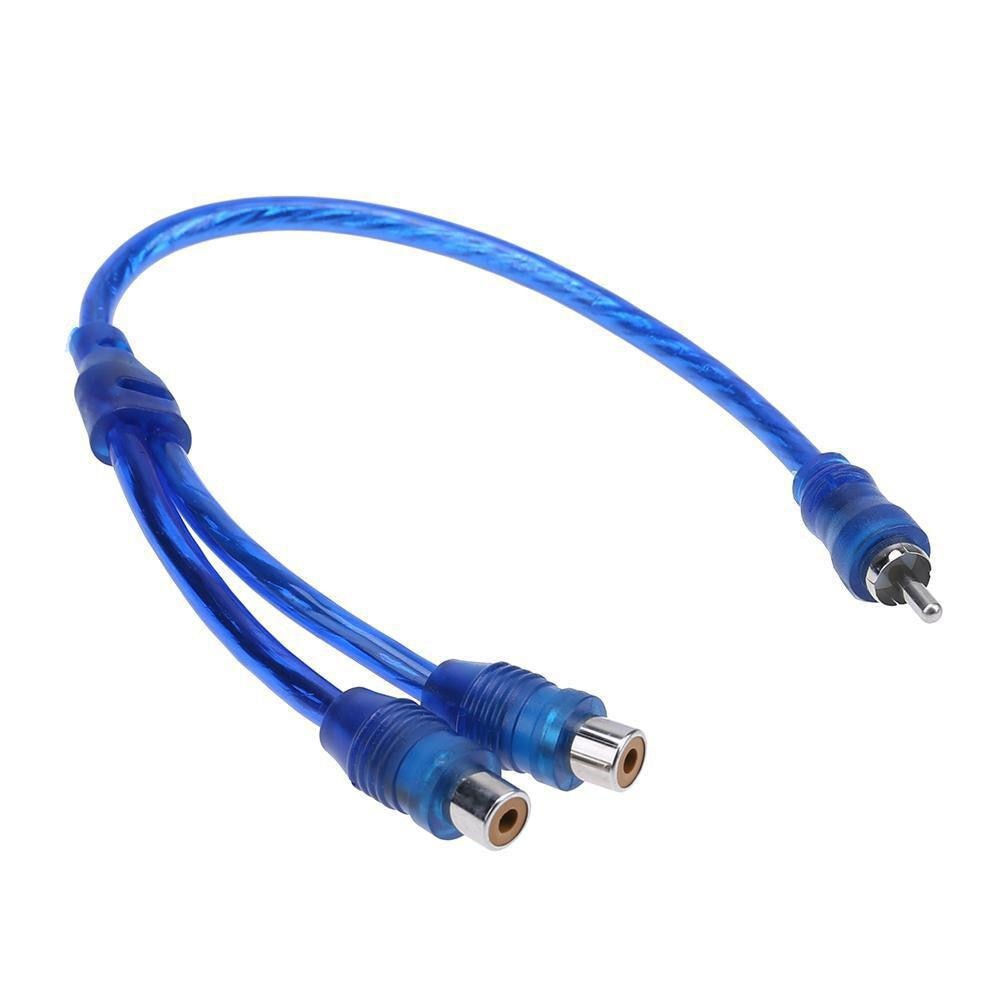 2 RCA Female To 1 RCA Male Splitter Cable for Car Audio System Subwoofer Portable Speaker Automobile Accessories