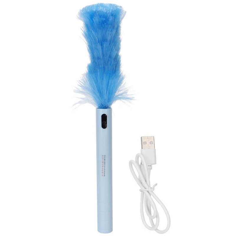 Electric Cleaning Duster Electric Dust Duster Strong Motor Electrostatic Adsorption Dust Removal Quickly Expand for Car: Blauw