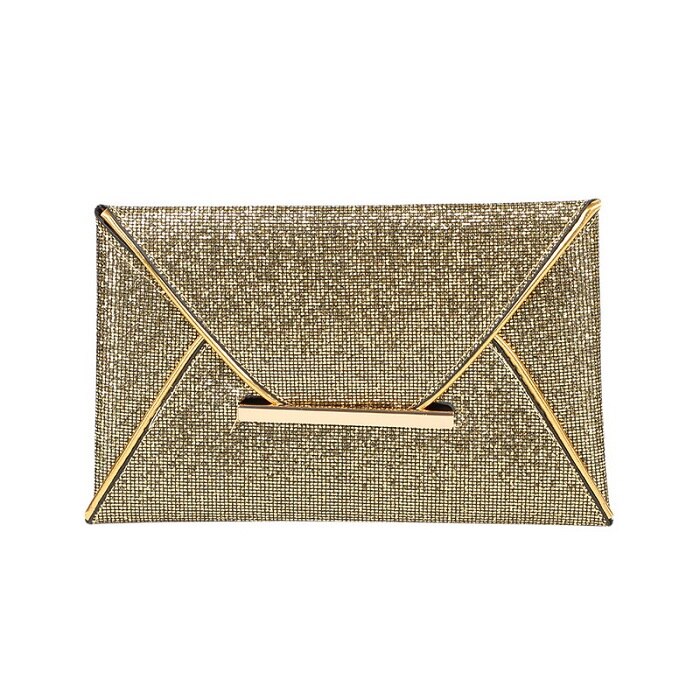 SHUJIN Women Evening Bag Pouch Sequins Envelope Black Handbag Sparkling Party Bag Solid Wedding Day Clutches Gold Purses: Gold  1