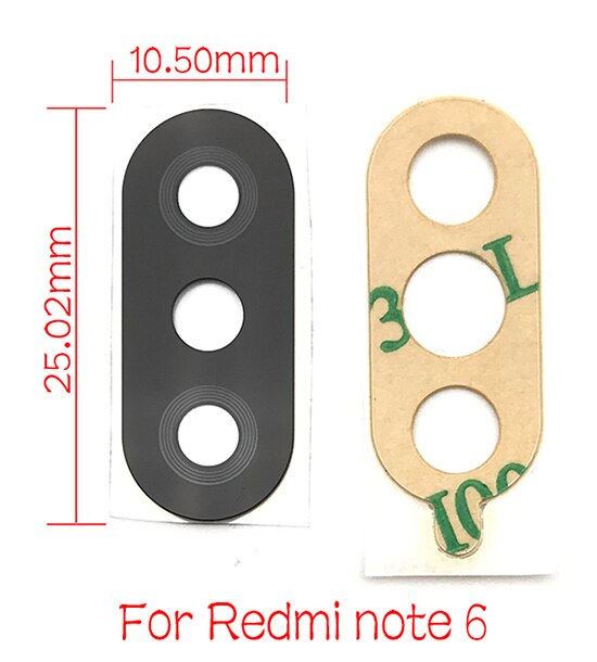 2 Pz/lotto, obiettivo di Vetro della Fotocamera Posteriore posteriore Con Colla Per Xiaomi Redmi 6 7 8 6A 7A 8A S2 5A 6A Nota 6 7 8 K20 Pro Per Xiaomi Mi 9T Pro: Redmi Note 6