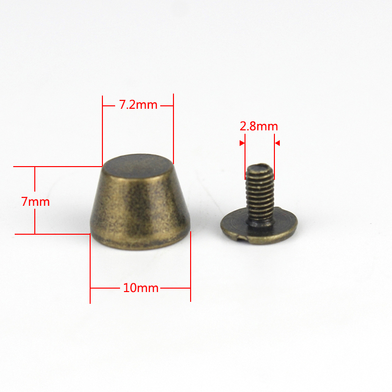 Sacs à main 10x7mm, 4 pièces, clous plats en forme de seau, pointes à vis, Rivets, sac artisanal en cuir, décoration