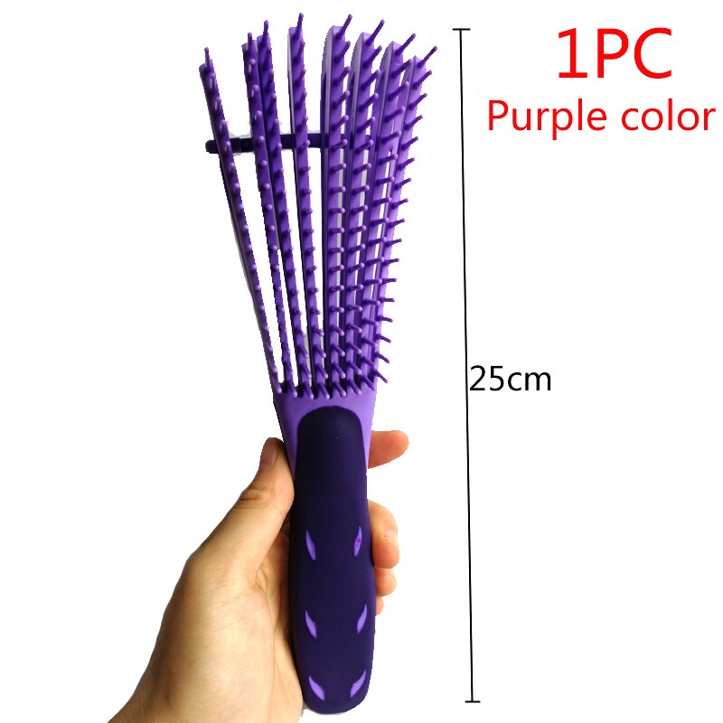 Scalp Detangling Massage Brush For Women Afro Natural Hair African 4C Kinky Curly Long Wavy Hair Scrub Styling Tool: 1pc BIg Purple