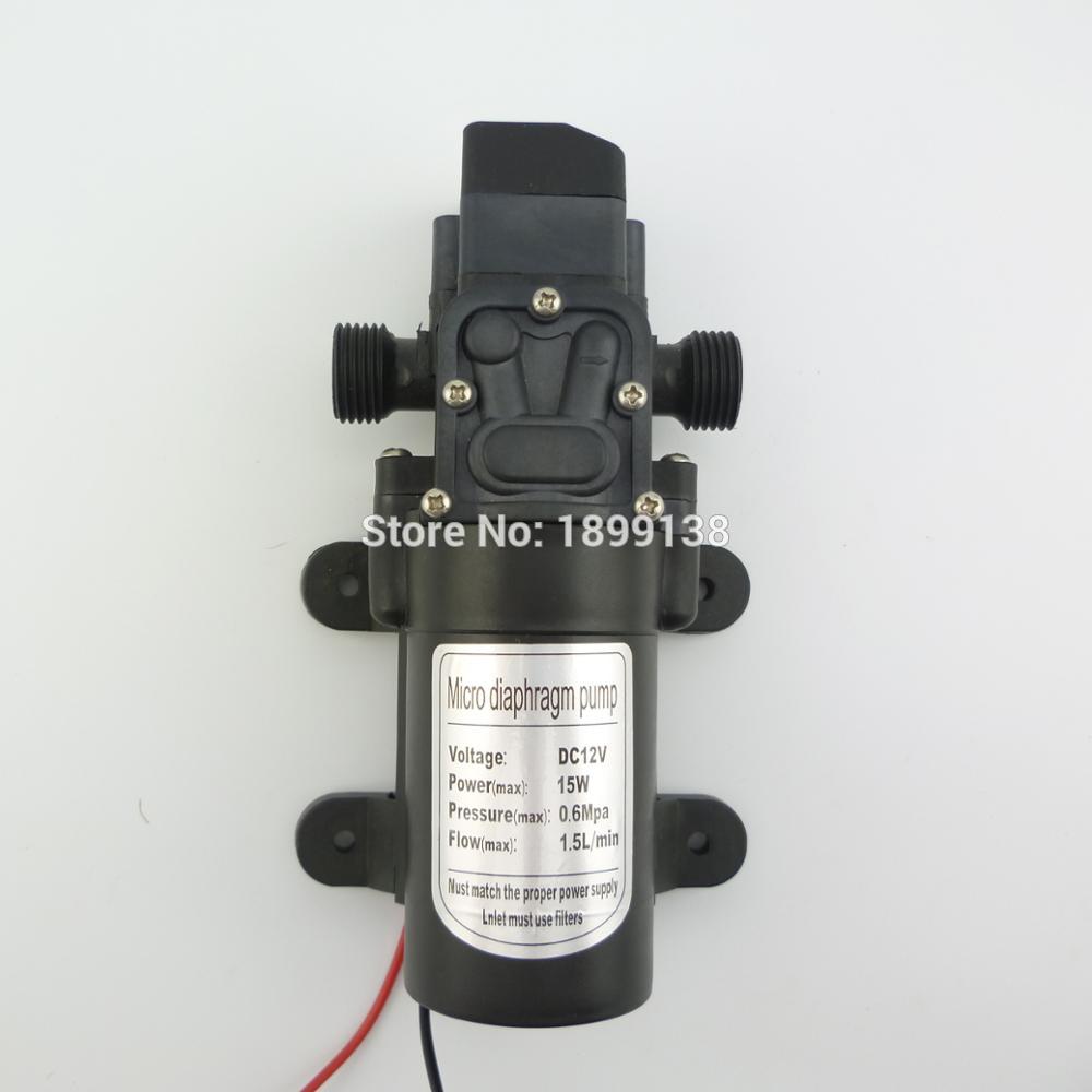 15W 1.5L/min automatic pressure switch type High pressure self priming diaphragm dc 12 volt small electric water pump
