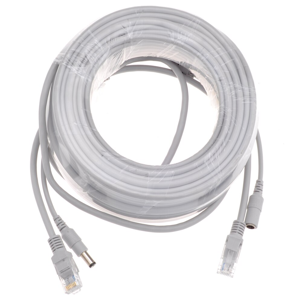 ESCAM 5 M/10 M/15 M/20 M/30 M opcional gris CAT5/CAT-5e Cable Ethernet RJ45 + DC de potencia CCTV Cable de red LAN para sistema de cámaras IP