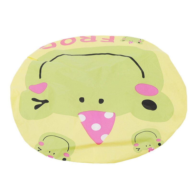 PVC Waterproof Shower Caps Eco-friendly Cartoon Lovely Elastic Band Hat Bath Cap Bathroom Supplies Shower Cap