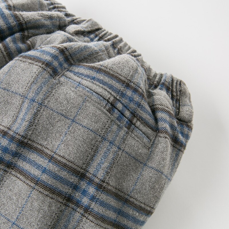 Db12318 dave bella talvi unisex housut vauvan ruudullinen topatut housut lasten housut