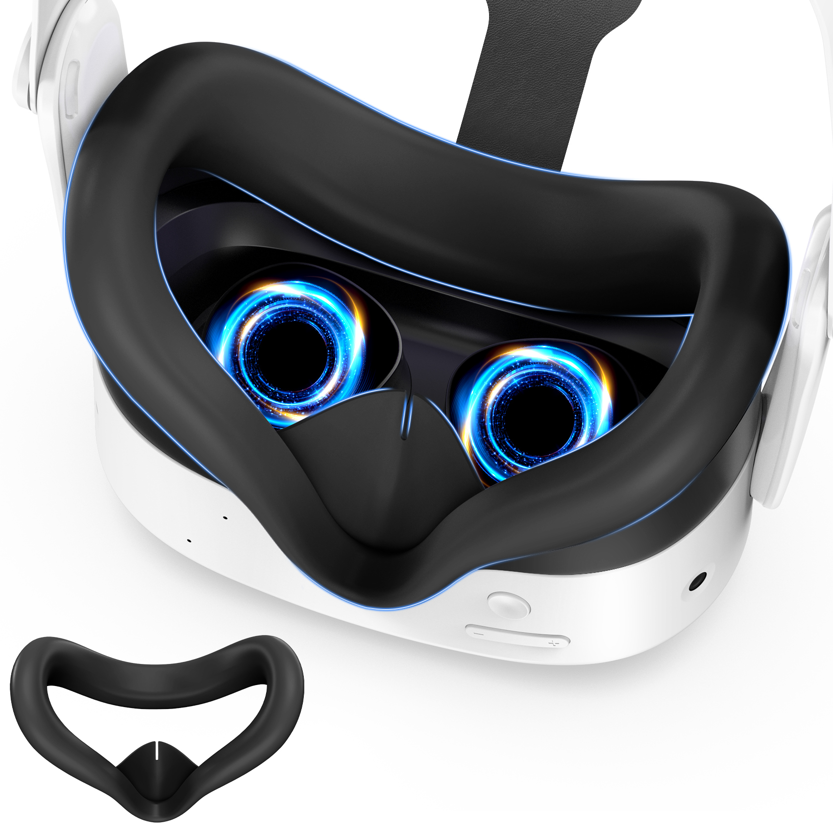 Funda de repuesto para Meta Quest 2/Oculus Quest 3/Quest 3S, almohadilla facial de silicona, cubierta antisudor, accesorios para gafas VR: Gris