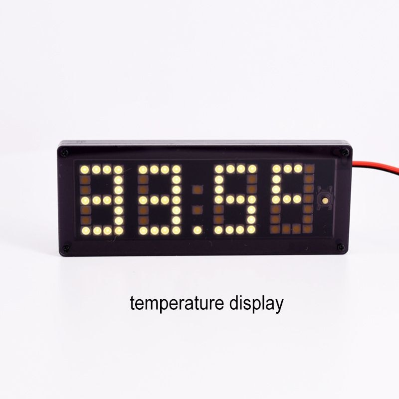 Auto Led Dot Matrix Klok Temperatuur Voltage Display 4.0 ~ 25V Multifunctionele 3in1 Tijd Thermometer Voltmeter Rental &