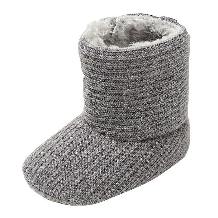 Kinderen Baby Meisje Warm Houden Pluche Soft Snowboots Zachte Crib Schoenen Winter Katoen Mode Soild: Grijs / 11