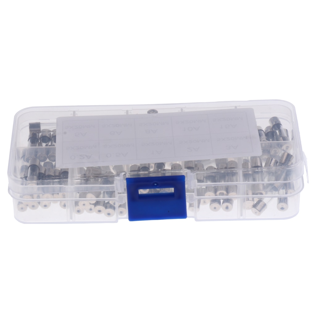100 Pieces 5mmx20mm Quick Fast Blow Glass Assorted Fuse Amp 0.2A-15A