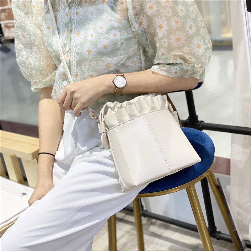 Mode Elegante Crossbody/Schoudertas Verticle Plooirok Zak Voor Vierkante Sling Bag